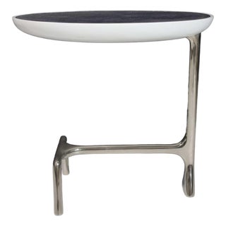 Scala Luxury Uovo Side Table in Polished Nickel For Sale