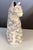 Vintage Chinese Blue and White Floral Ceramic Cat Figurine For Sale - Image 4 of 7