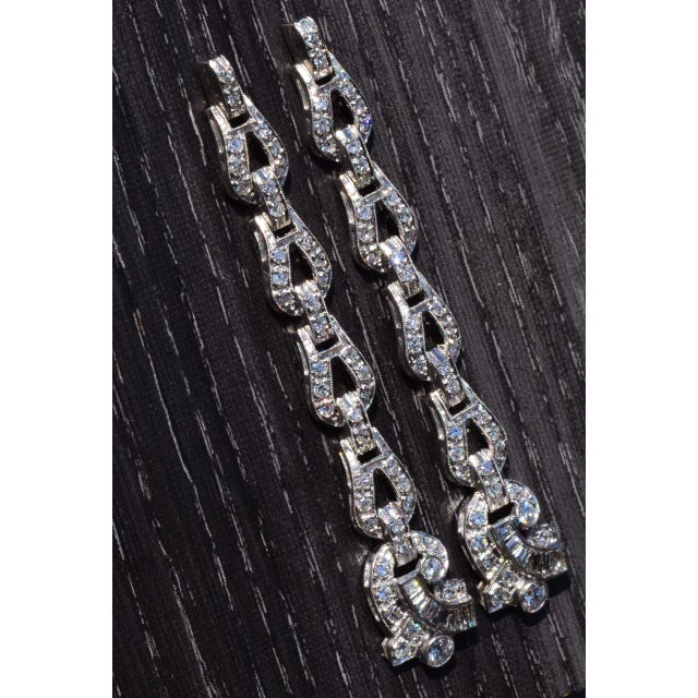 The Daenerys Antique Platinum &amp; Diamond Dangler Earrings. The earrings are set with 2.60 carats of old cut diamonds...