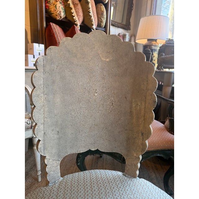 Shagreen Side Chair With Fortuny Upholstery For Sale - Image 10 of 14