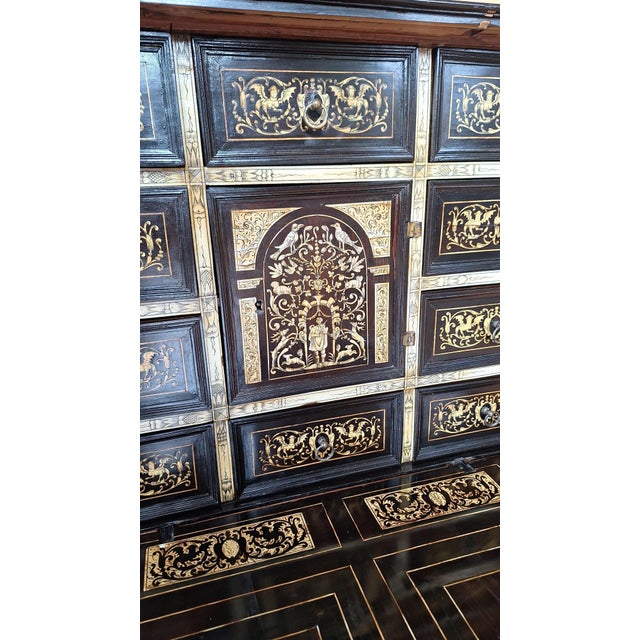 Late 19th Century Ebonized and Inlaid Wooden Coin Cabinet, Italy, 1890s For Sale - Image 11 of 16