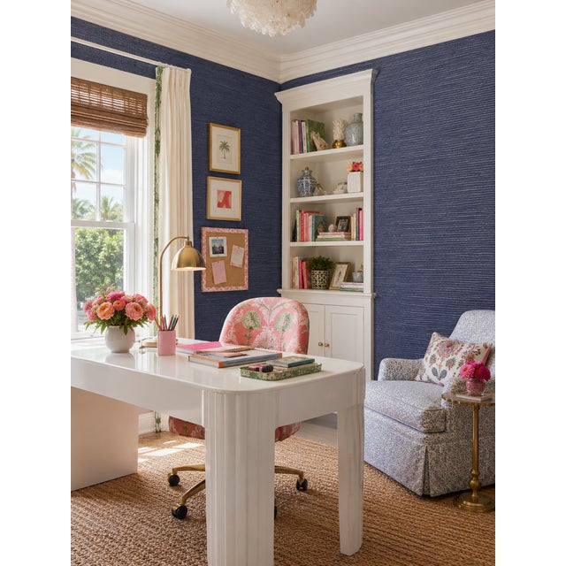 Our all-natural, eco-friendly grasscloth wallpaper is handwoven and then dyed in a rich, saturated hue that brings quiet...