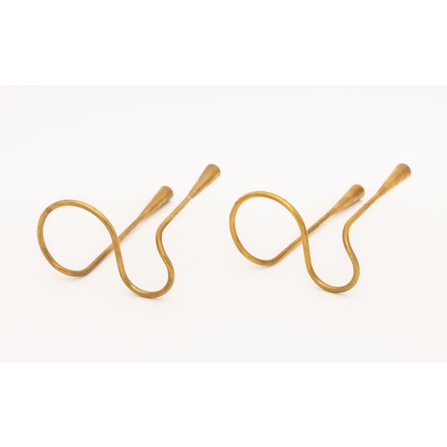 Pair of Illums Bolighus Modernist Brass Candlestick Holders For Sale - Image 10 of 11