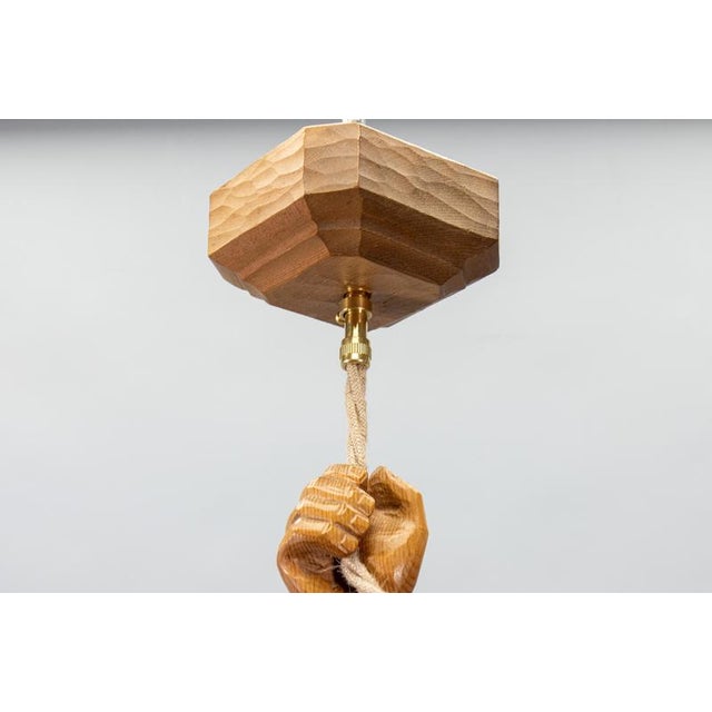 Large German Black Forest Carved Wood Mountaineer with Lantern, 1950s For Sale - Image 13 of 18