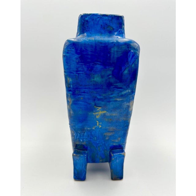 Japanese Art Nouveau Painted Lapis Lazuli Centrepiece or Cache-Pot, 1890s For Sale - Image 10 of 11