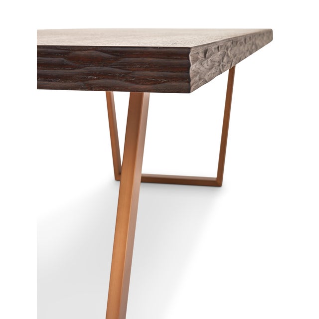 Jake Dining Table, Sumatra Brown, Burnished Brass Chairish