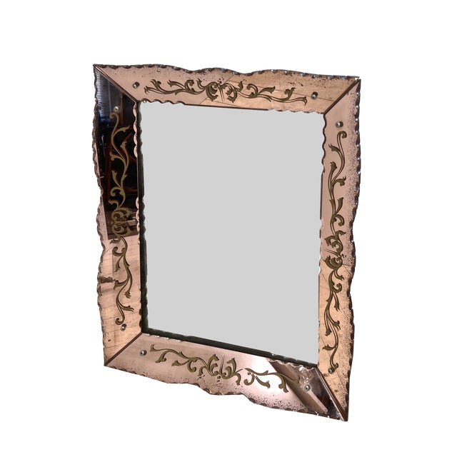 Pink Venetian Mirror, Italy, 1960s For Sale