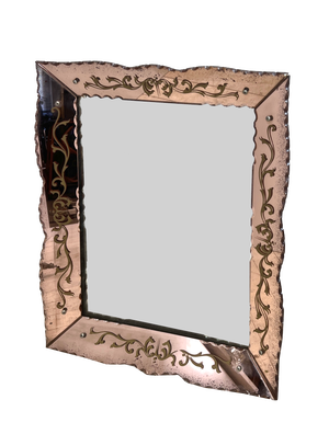 Pink Venetian Mirror, Italy, 1960s