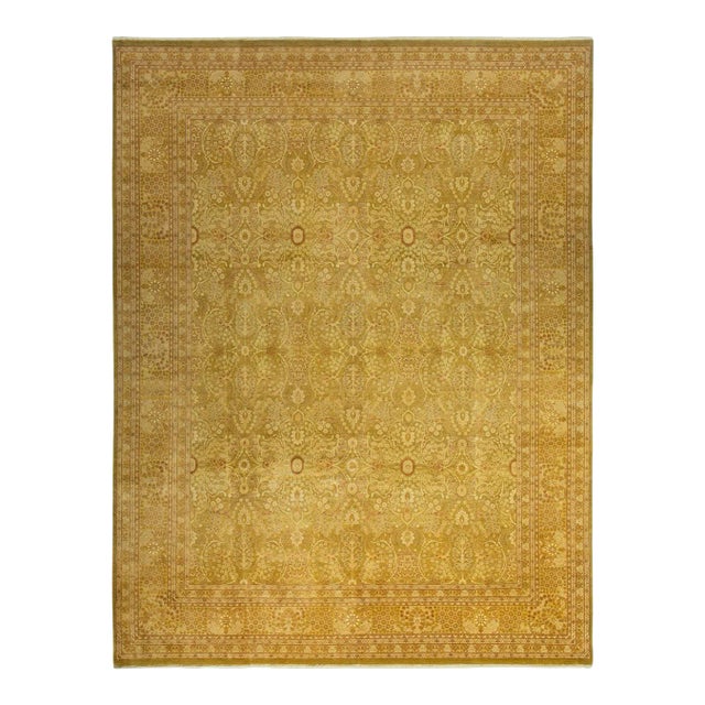 Mogul, One-of-a-Kind Hand-Knotted Area Rug - Green, 9' 4" x 11' 10" For Sale