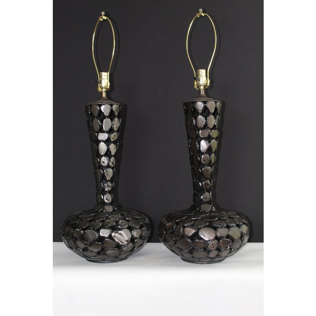 Mid 20th Century Richard Barr Style Brutalist Large Scale Lamps - a Pair For Sale - Image 4 of 12