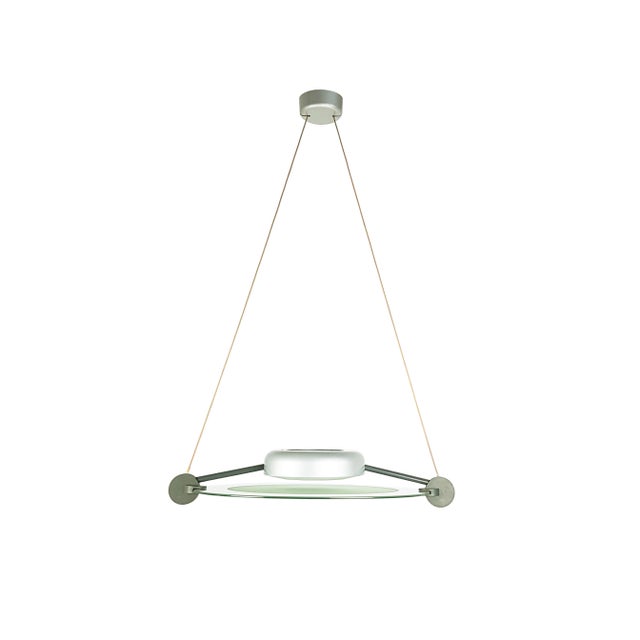 Silver Metal & Sandblasted Glass Cyclos Pendant Lamp by Michele De Lucchi for Artemide, 1985 For Sale - Image 14 of 14