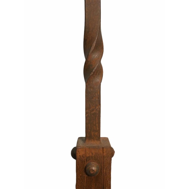 Metal Antique Early 20th Century Gothic Revival Wrought Iron Candle Holder For Sale - Image 7 of 9