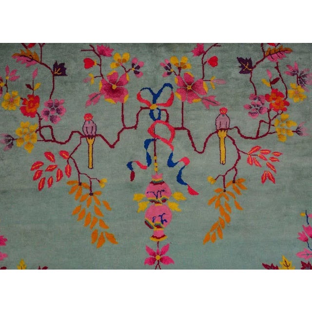 Green Chinese Art Deco Rug For Sale - Image 8 of 11