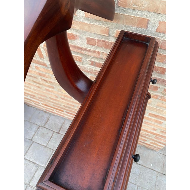 Spanish Baroque Revival Walnut Gentleman’s Valet Stand with Drawers, 1920s For Sale - Image 10 of 18