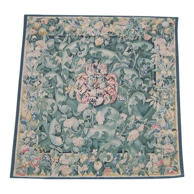 Textile Vintage Floral Tapestry For Sale - Image 7 of 9