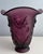 Late 20th Century Satin Glass Poppy Relief Vase With Flared Rim For Sale - Image 5 of 11