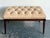 French Vintage Regency Tufted Leather Bench For Sale - Image 3 of 11