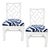 Pair of Vintage Chippendale Bamboo Side Chairs With Navy & White Zebra Seats For Sale