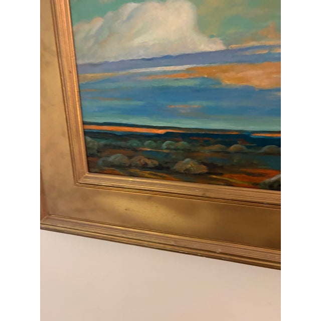Vintage Skyscape Oil Painting on Canvasboard For Sale - Image 11 of 11