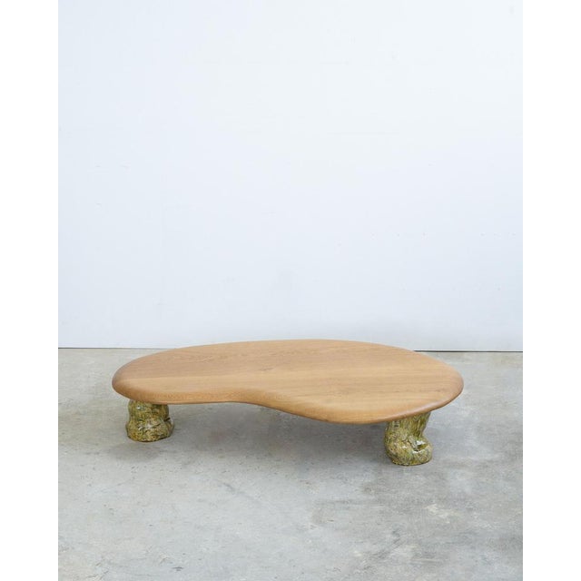 Wood White Oak and Glazed Ceramic Coffee Table by Alexander Knysch For Sale - Image 7 of 15