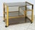 Brass and etched crystal multi-shelf cart belonging to the early 1970s Provenance: Italy. Condition: Good Condition....
