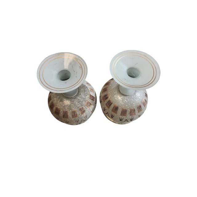 Mid Century Turkish Chalice Candle Holders - a Pair For Sale - Image 4 of 5