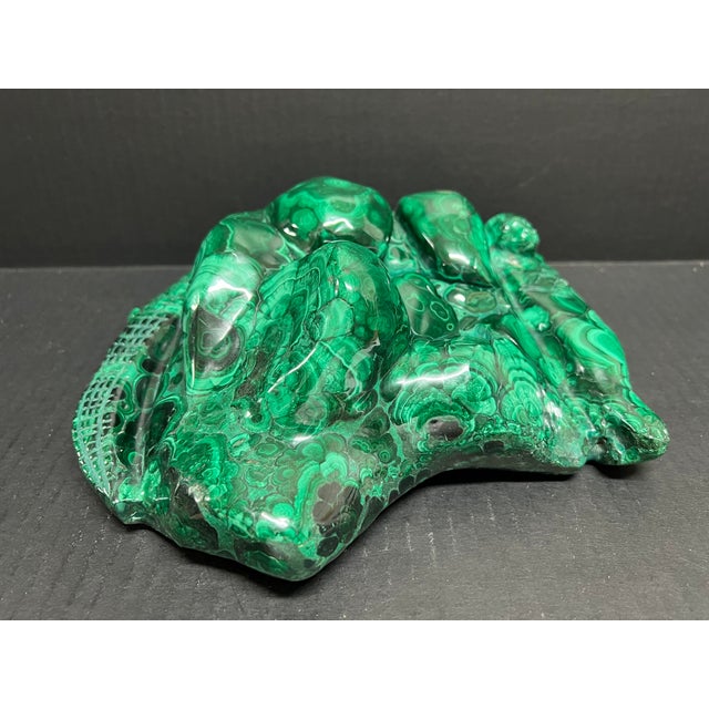 Green Carved Solid Malachite Stone Animal Sculpture For Sale - Image 8 of 11