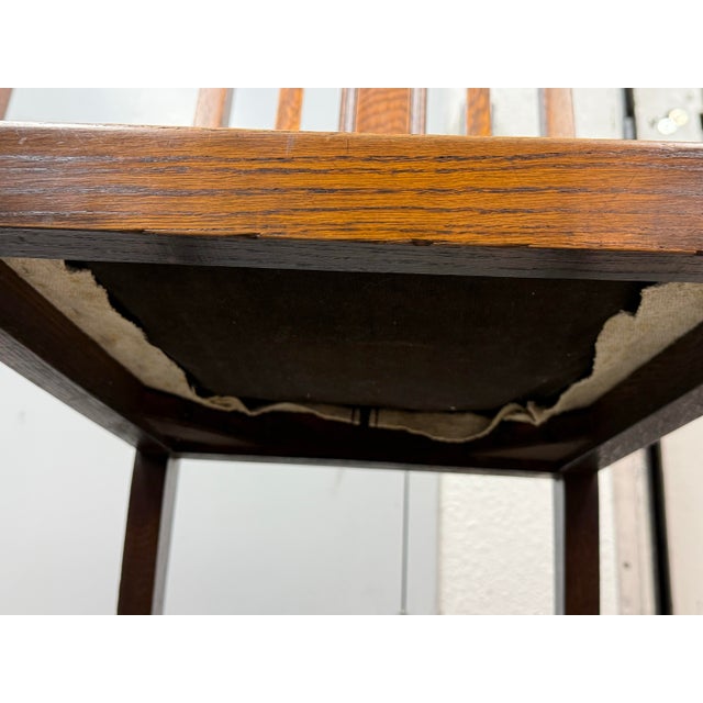 Jacobean Revival Antique Oak Upholstered Side Chairs, Pair For Sale - Image 12 of 12