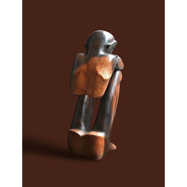Mid-Century Modern Mid 20th Century African Thinker Sculpture For Sale - Image 3 of 3