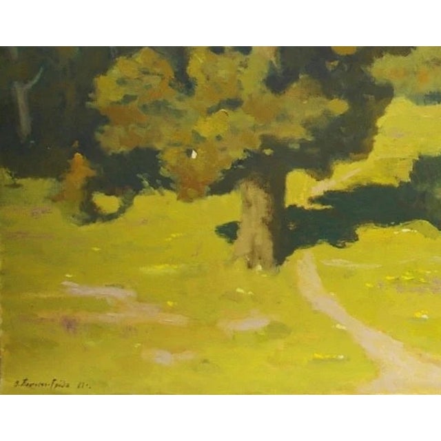 Original Impressionist Oil Painting - Woodland Scenery, Ukrainian Art 1988 120-150 For Sale - Image 4 of 6