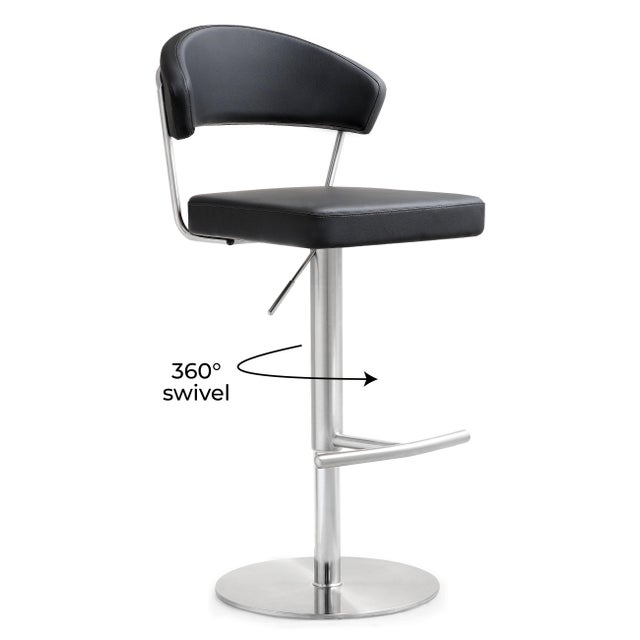 Cosmo Black Steel Bar Stool For Sale - Image 10 of 12