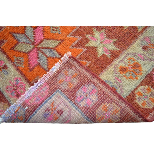 1970s Vintage Hand Knotted Tribal Turkish Runner - 2'9' X 13'11' For Sale - Image 10 of 11