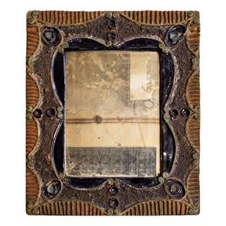 Mirror with Ceramic Frame, 1950s For Sale