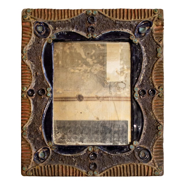 Mirror with Ceramic Frame, 1950s For Sale