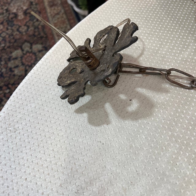 Pair of 1970s Round Hollywood Regency Crystal and Bronze Pendant For Sale In Atlanta - Image 6 of 7