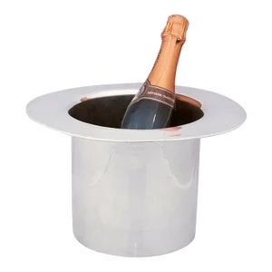 English Art Deco Silver Top Hat Champagne Bucket or Cooler by Mappin and Webb