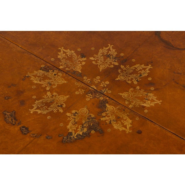 Early 20th Century English Regency Revival Leather Top Center Table For Sale - Image 4 of 18