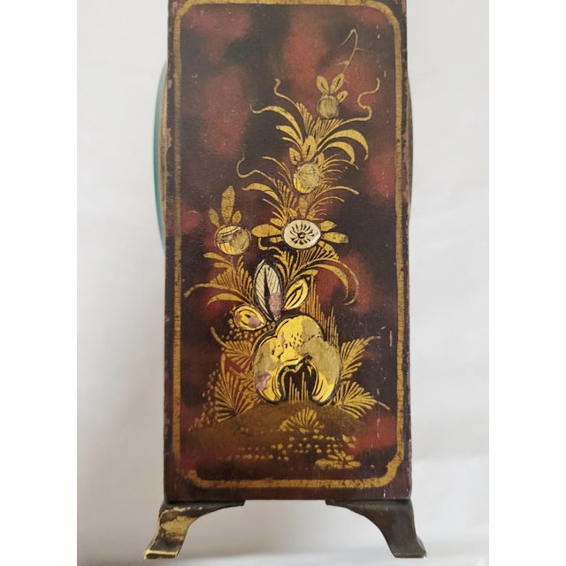 Antique English Bronze & Chinoiserie Painted Shelf Clock by Mappin & Webb For Sale - Image 14 of 18