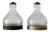 Pair of Vintage Holophane Style Prismatic Glass Pendant Light Shades For Sale