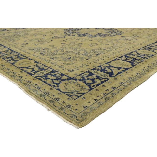 51291 Antique Turkish Oushak Rug, 09'04 x 12'02. Oushak rugs are a type of handwoven carpet originating from the region of...