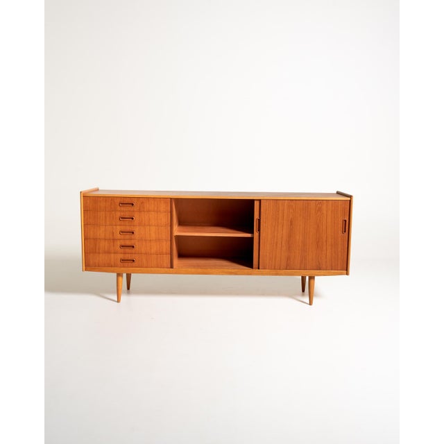 Scandinavian Teak and Oak Sideboard, 1950s For Sale - Image 3 of 13