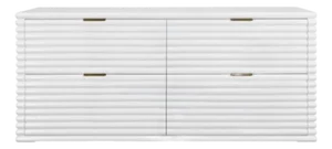 Matthew Izzo Home Ranger White Lacquer Four Drawer Chest With Brass Drawer Pulls