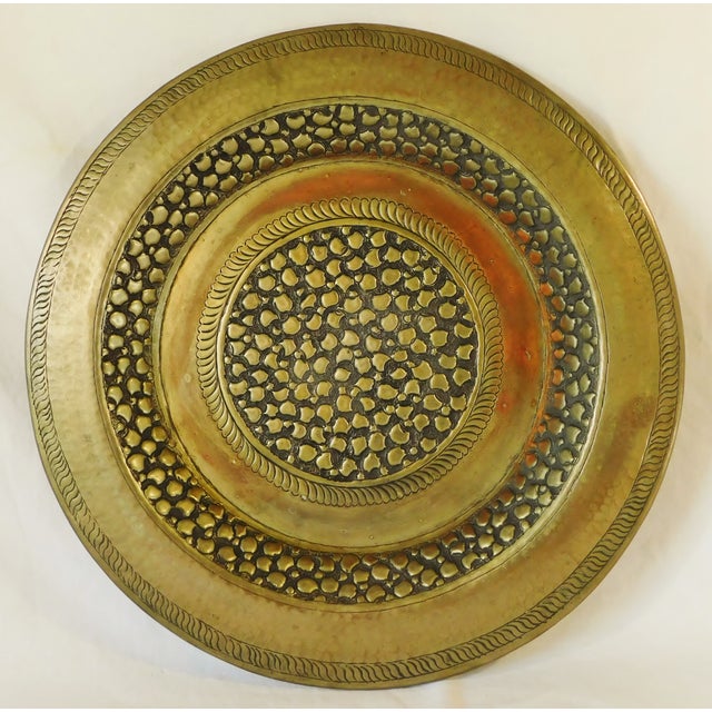 Large Round John Richards Brutalist Metal Tray or Wall Charger For Sale - Image 9 of 9