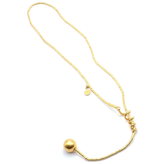 1990s Gurhan Vertigo Yellow Gold Lariat Beaded Spiral Necklace For Sale - Image 9 of 13