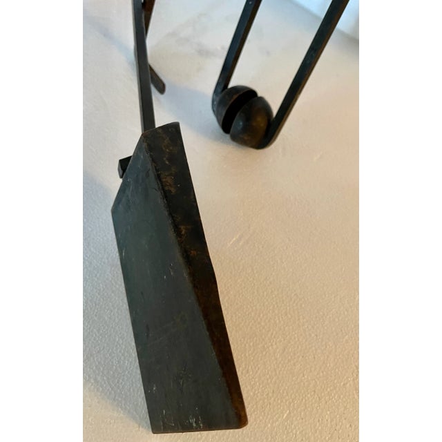 Metal Circa 1950 Mel Bogart Fireplace Tools Usa- 3 Pieces For Sale - Image 7 of 11
