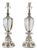 Mid 20th Century French Crystal Single-Light Table Lamps on Lucite Bases - Pair For Sale