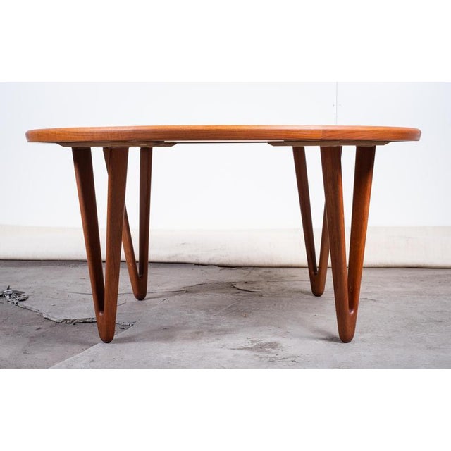 Tove & Edvard Kindt-Larsen Round Teak Coffee Table attributed to Tove & Edvard Kindt-Larsen, Denmark, 1950s For Sale - Image 4 of 9