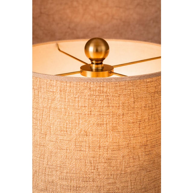 Late 20th Century Late 20th Century Petite Tropical Palm Tree & Pineapple Table Lamps With Raffia Drum Shades – Palm Beach Coastal Regency Style, 16” H For Sale - Image 5 of 10