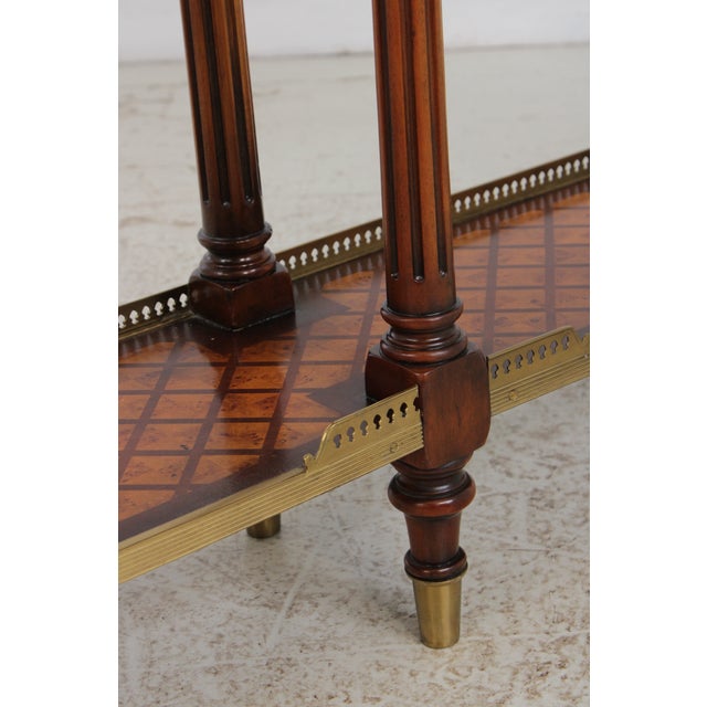 Theodore Alexander Burl Lattice Parquetry Console Table For Sale - Image 12 of 15