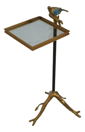 Maitland Smith 8164-30 Iron and Glass Top Tweet Accent Table
